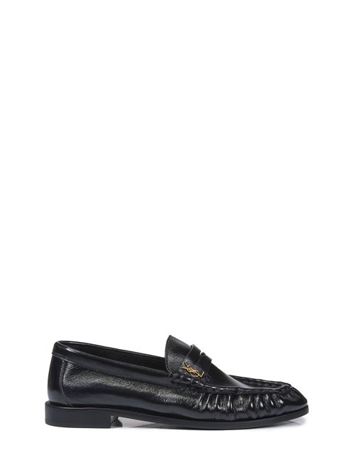 LE LOAFER LOAFERS IN SHINY CRINKLED LEATHER SAINT LAURENT | 766876AA00K1000